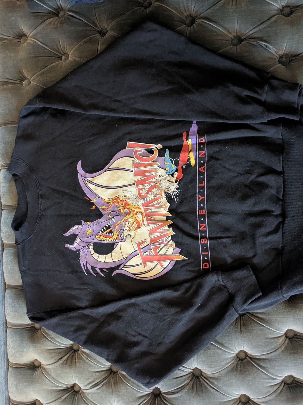 Disney Black Sweatshirt with Blue and White Label